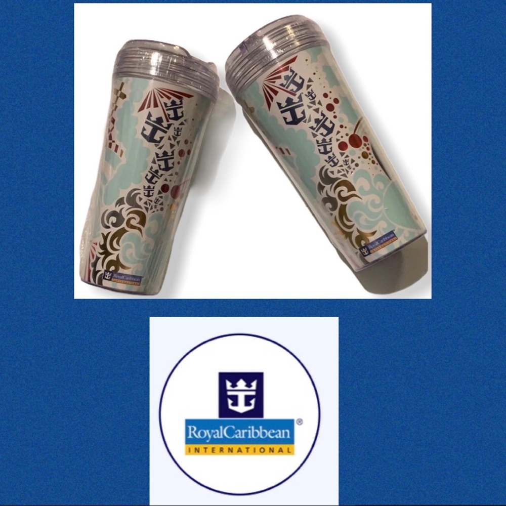 NIB TUMBLERS VTG 2 ROYAL CARIBBEAN BEVERAGE VACAY! - Picture 2 of 10